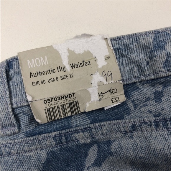 NWT Topshop Mom Authentic High Waist Jean Shorts - Picture 6 of 8